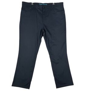 English Laundry Pants Men 40x30 Navy Blue Micro Texture 5-Pocket Cotton Stretch